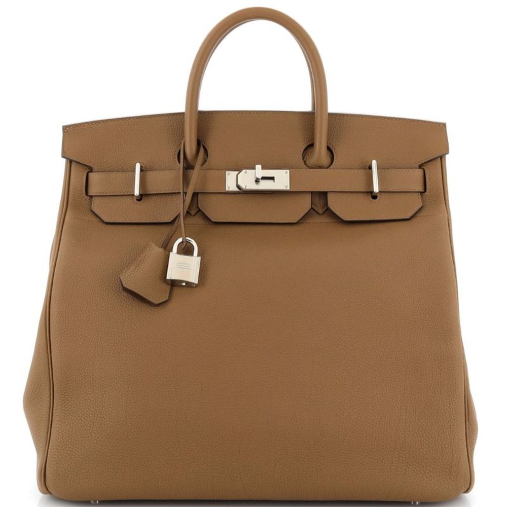 Hermes HAC Birkin Bag Alezan Togo with Palladium Hardware 40 Brown